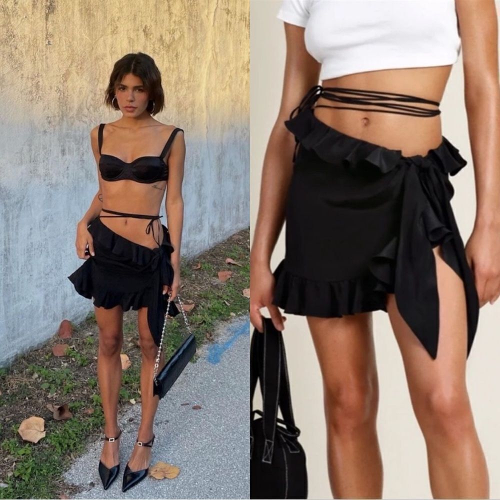NEW Orseund Iris Silk Ruffle Mini Skirt